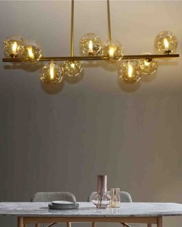 GOLDEN FINISH GLASS CHANDELIER