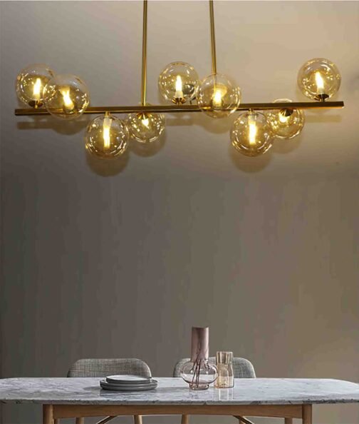 GOLDEN FINISH GLASS CHANDELIER