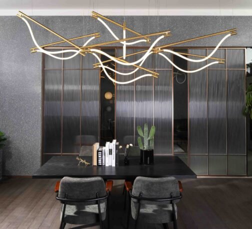 Gold Metal Led Chandelier