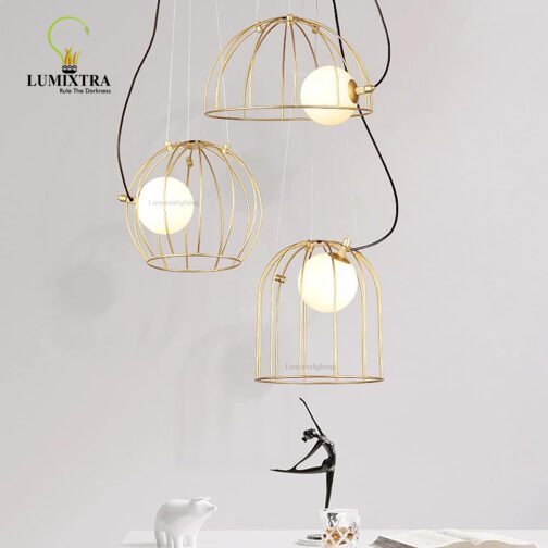 Gold Birdcage Chandelier Fixtures