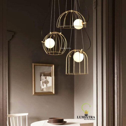 Gold Birdcage Chandelier Fixtures - Image 4