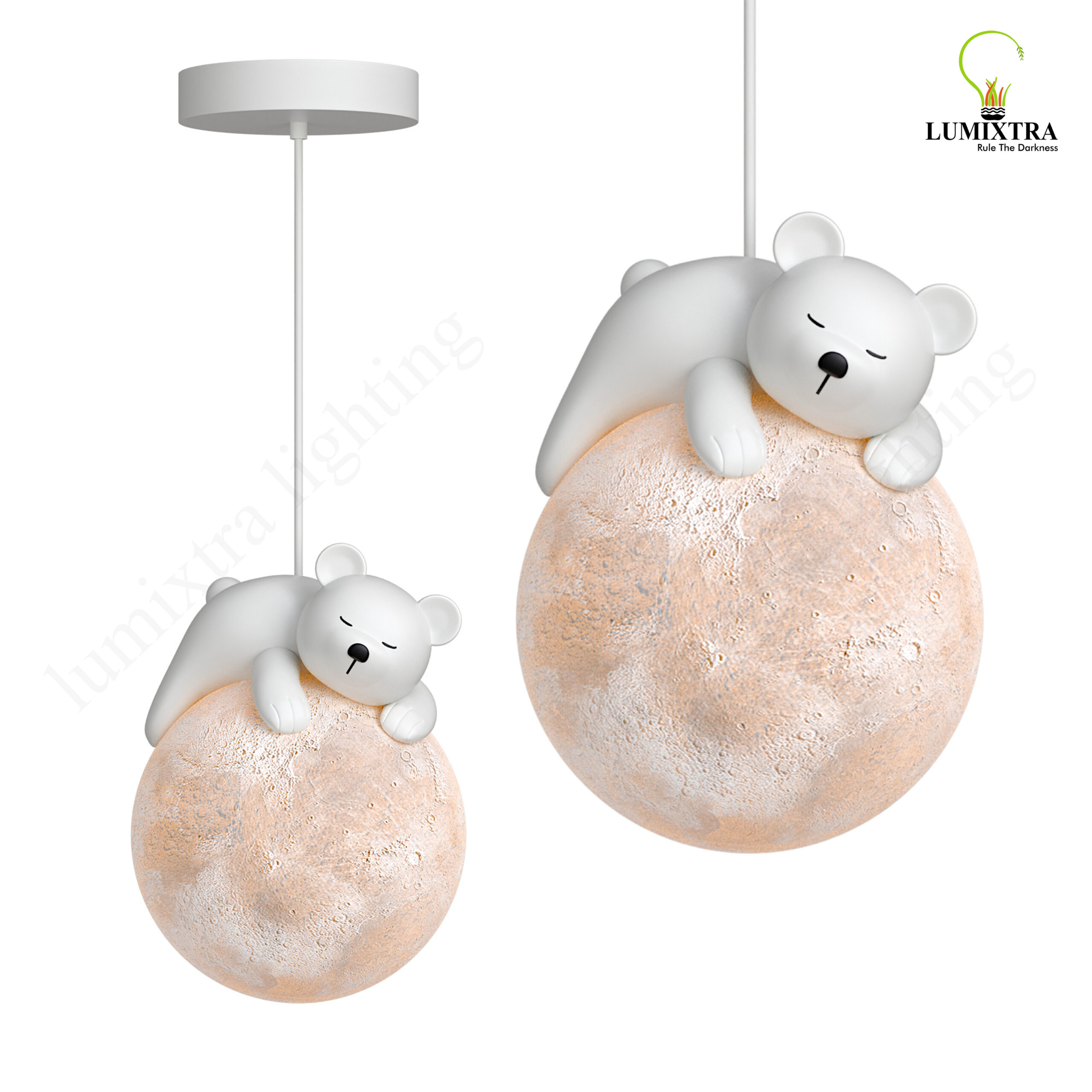 Moonwith bear  pendent lamp